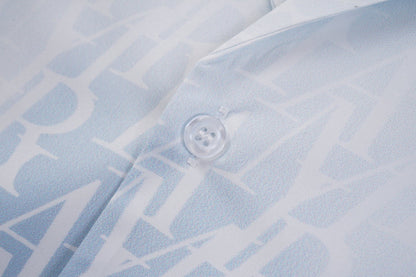 Logo Printed Gradient Silk Shirt