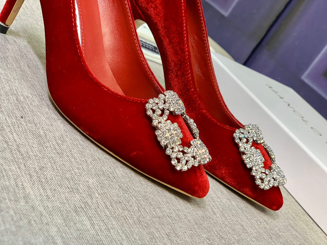 Dècolletè Red Velvet Pumps 65