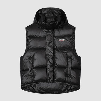 Sleeveless Logo Puff Jacket