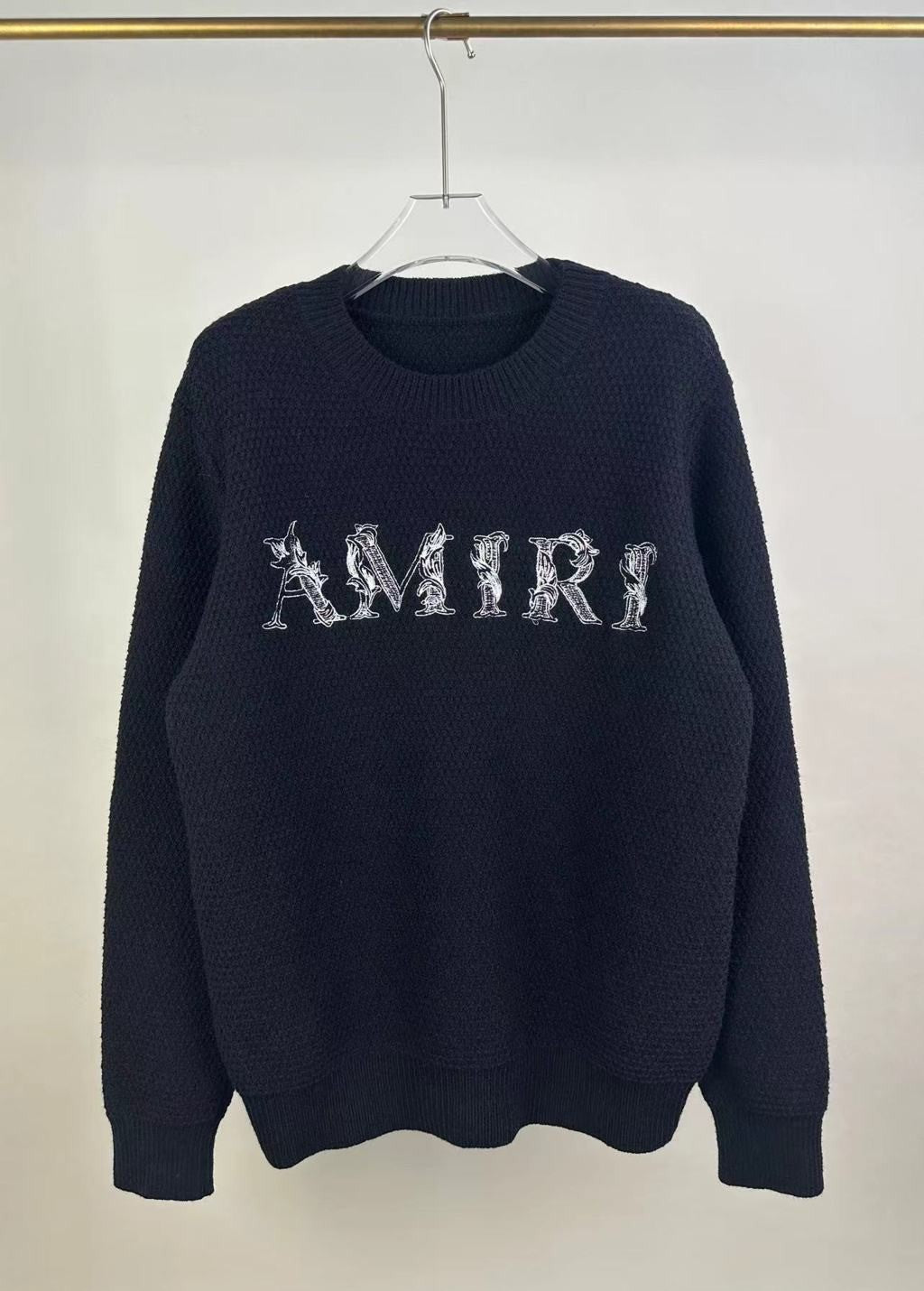 4M*R1 Baroque Logo Embroidered Knitted Sweater