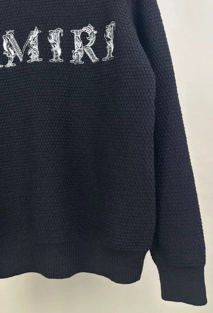 4M*R1 Baroque Logo Embroidered Knitted Sweater