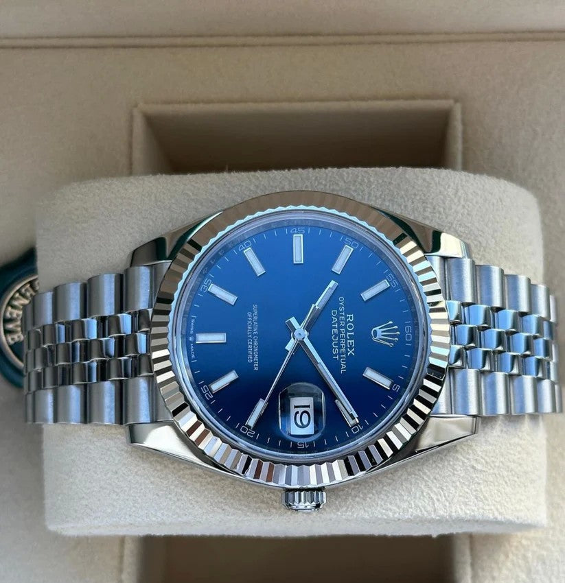 R*LX DateJust Blue Stick Dial Jubilee