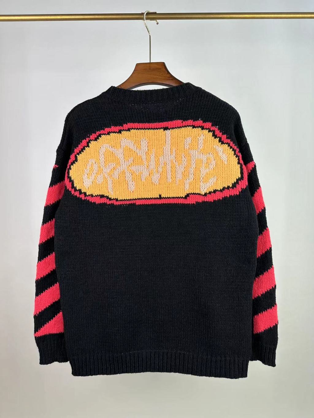 Brushed Mohair Diag Arrows Sweater