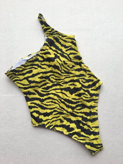 GV*C1 Animal Print Front Logo One-Piece Swimsuit