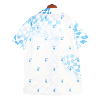 Checked Logo Print Shirt