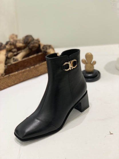 Cassaro Squared-Toe Ankle Boots