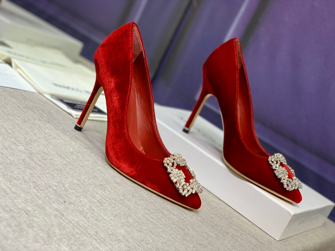 Dècolletè Red Velvet Pumps 95