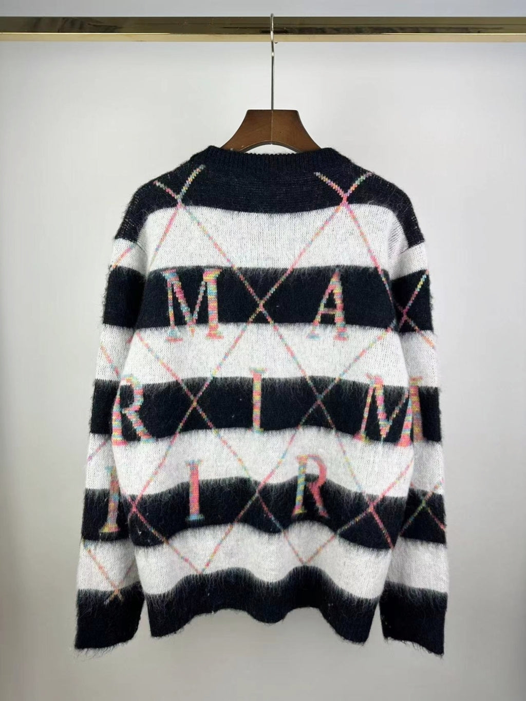 Argyle Stripe Knit Sweater