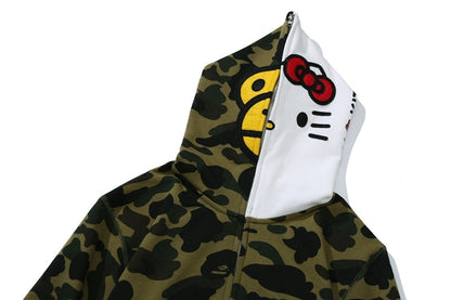 Hello Kitty Split Face 1st Camo Full Zip Hoodie