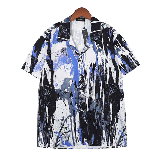 Paint-Splatter Silk Shirt