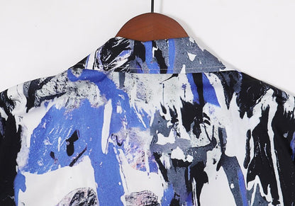 Paint-Splatter Silk Shirt