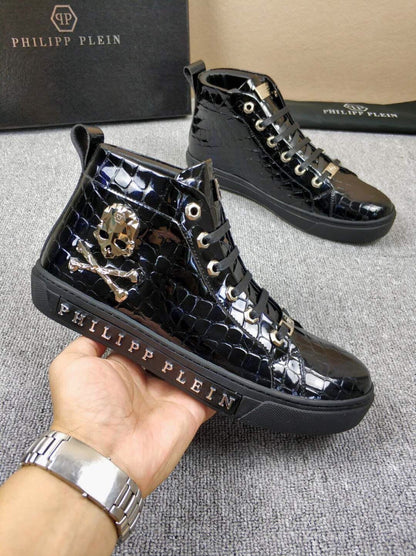 Snake Pattern Skull Sneakers (Men’s)