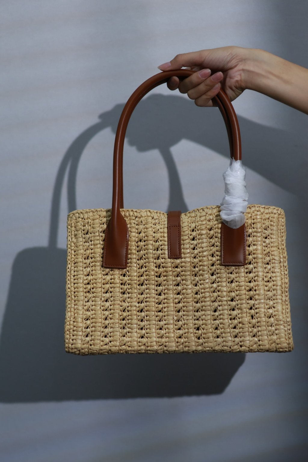 Panier Rectangle Raffia Tote Bag