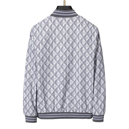 C*D Jacquard Diamond Bomber Jacket