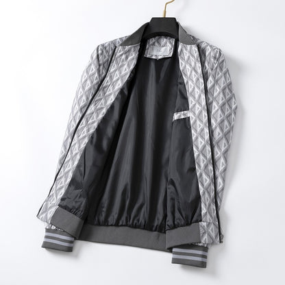 C*D Jacquard Diamond Bomber Jacket