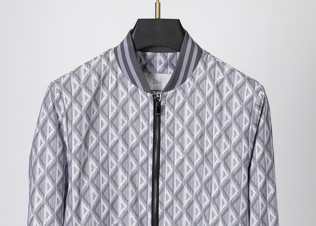 C*D Jacquard Diamond Bomber Jacket