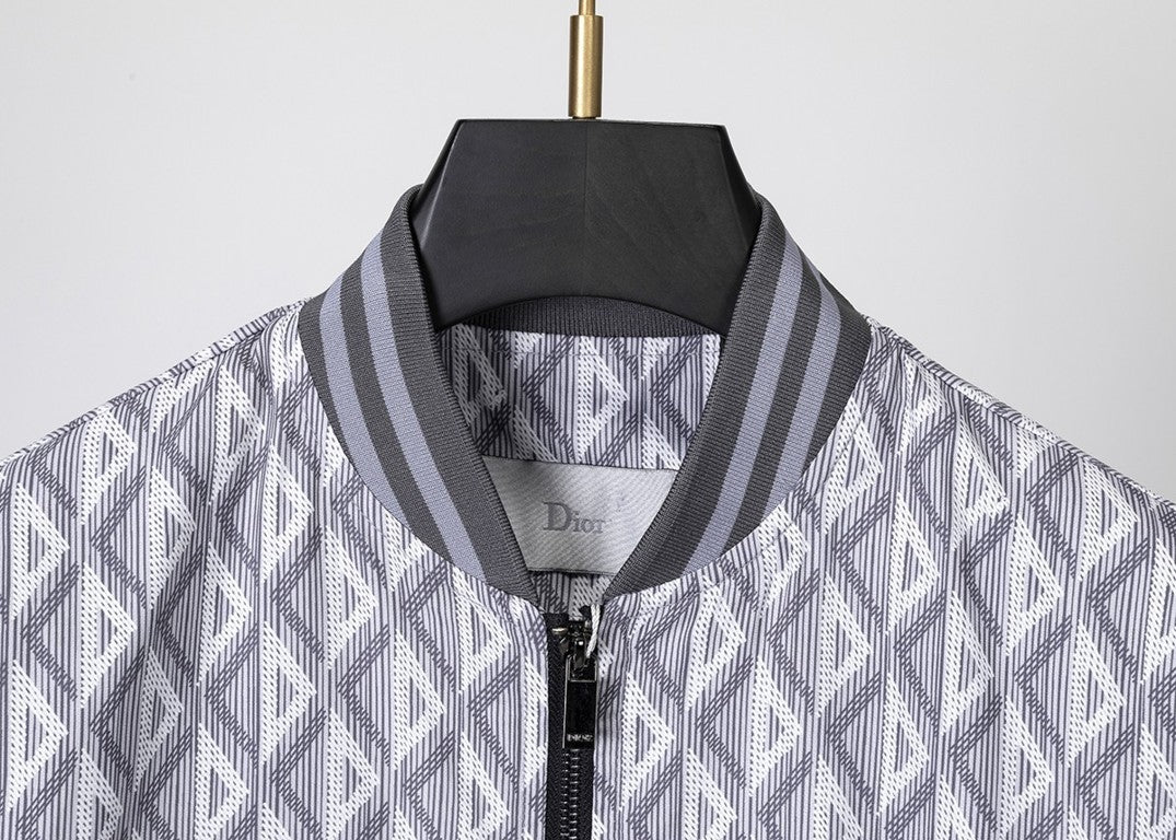 C*D Jacquard Diamond Bomber Jacket