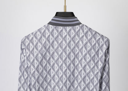 C*D Jacquard Diamond Bomber Jacket