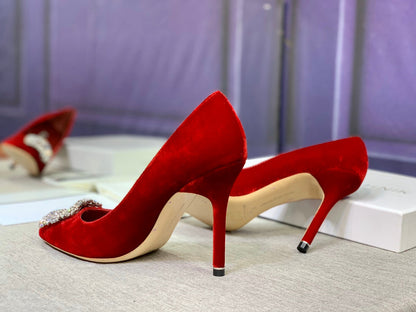 Dècolletè Red Velvet Pumps 95