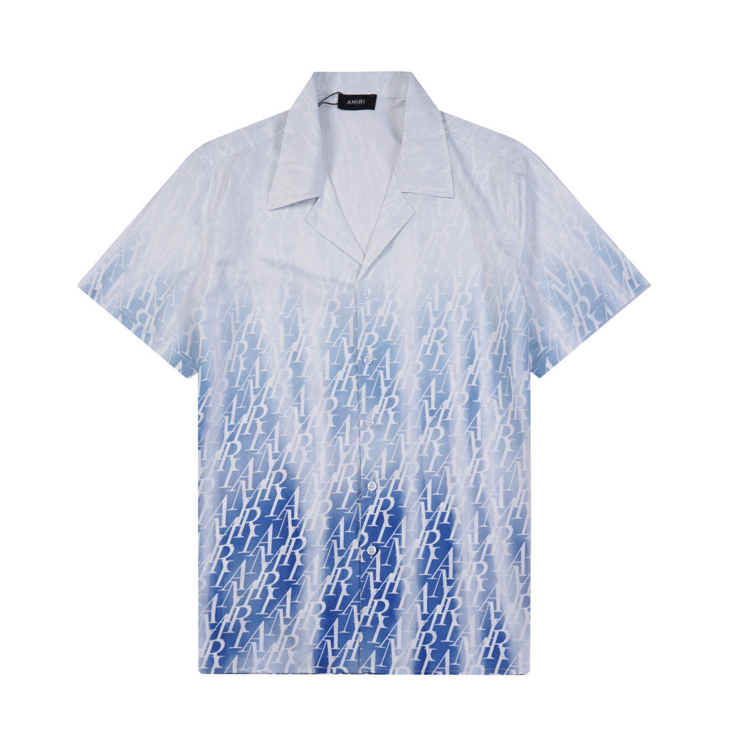 Logo Printed Gradient Silk Shirt