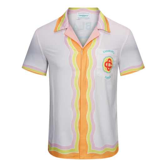 Rainbow Monogram Silk Shirt