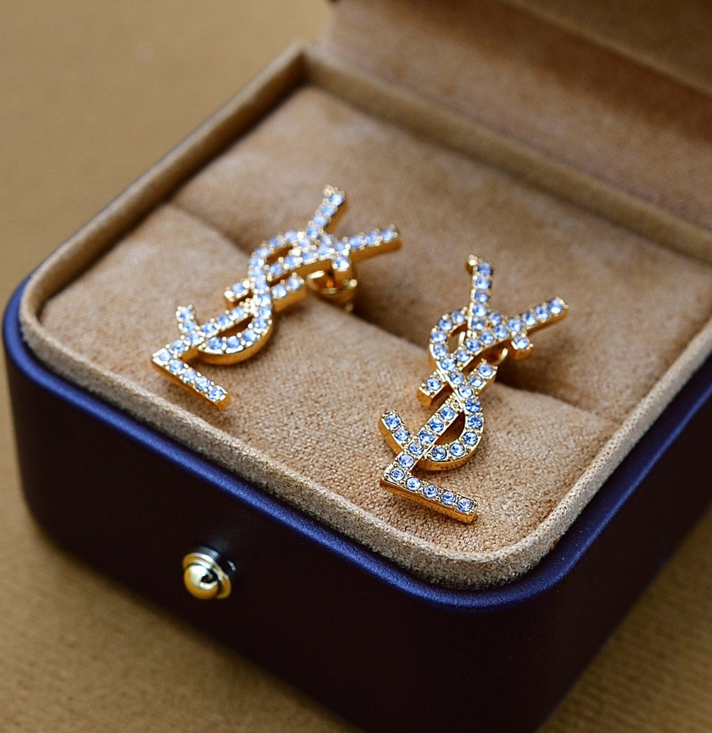 Monogram With Diamonds Earrings