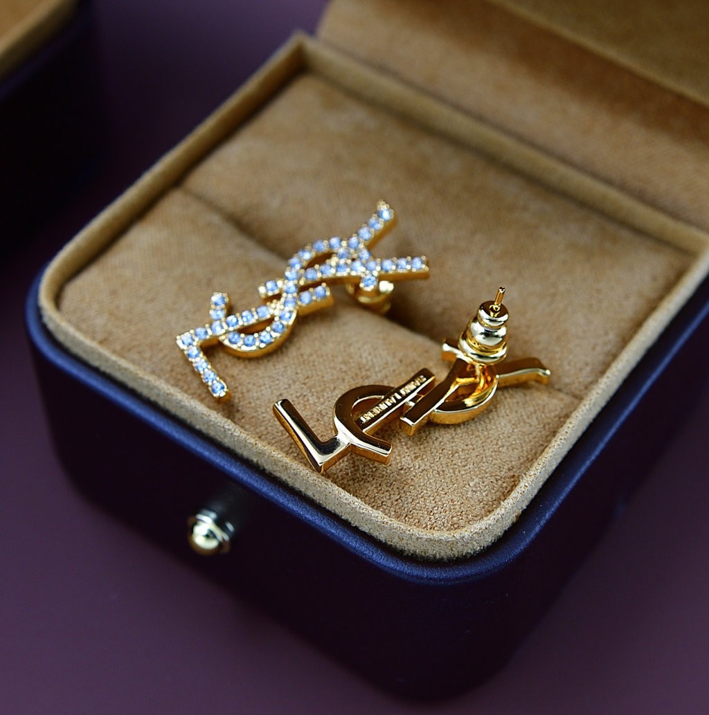 Monogram With Diamonds Earrings