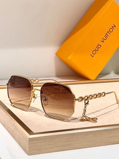 Chain Round Sunglasses Gold