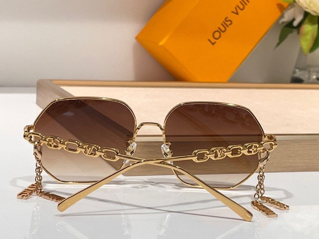 Chain Round Sunglasses Gold