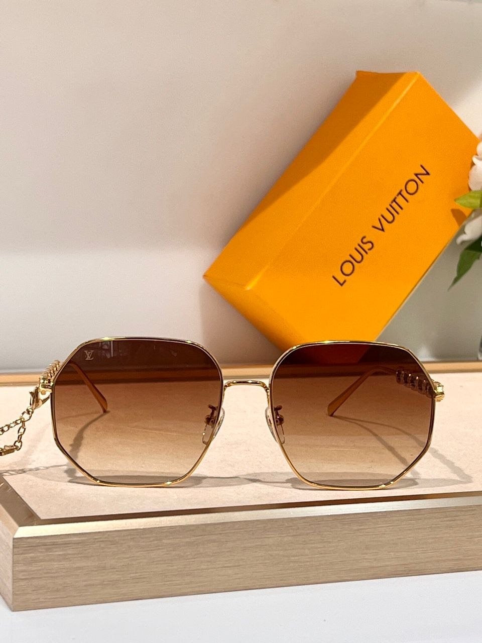 Chain Round Sunglasses Gold