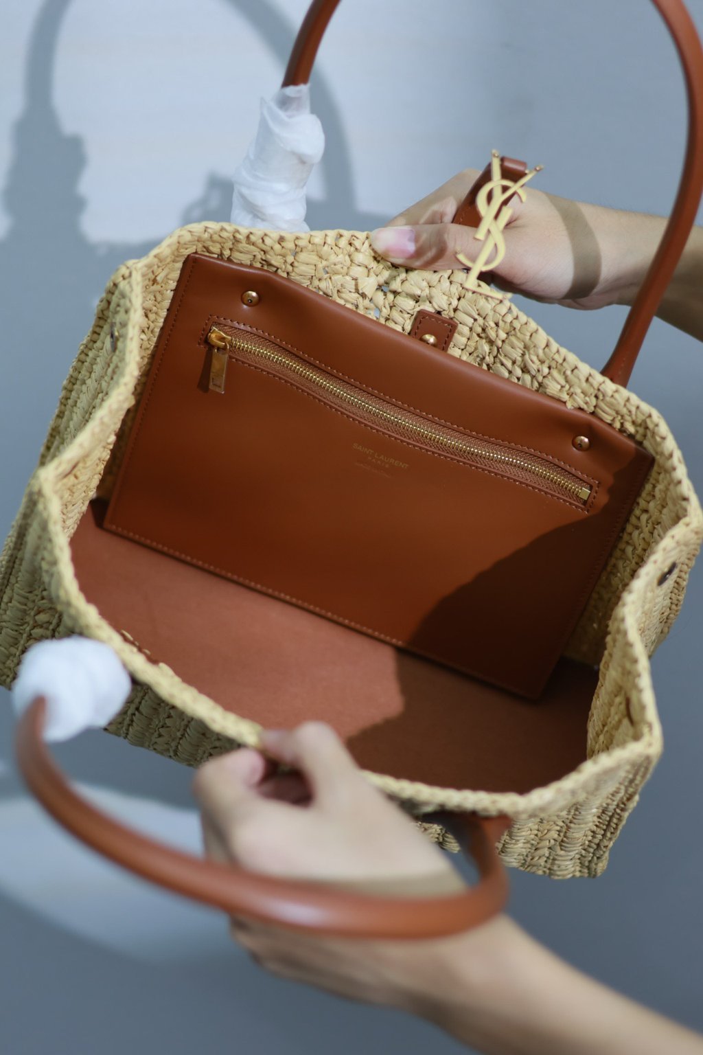 Panier Rectangle Raffia Tote Bag