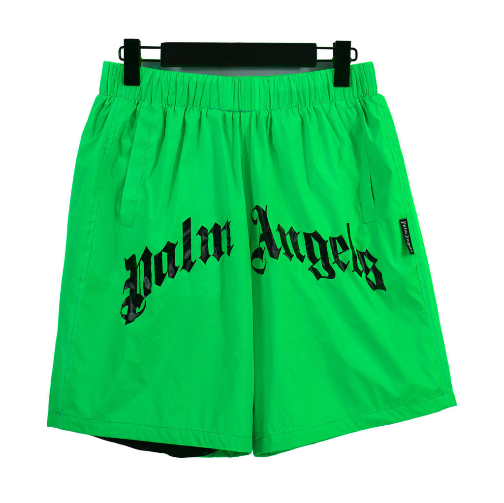 Green Curved Logo Swim Shorts