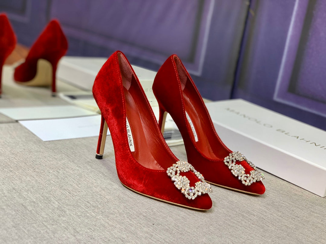 Dècolletè Red Velvet Pumps 95