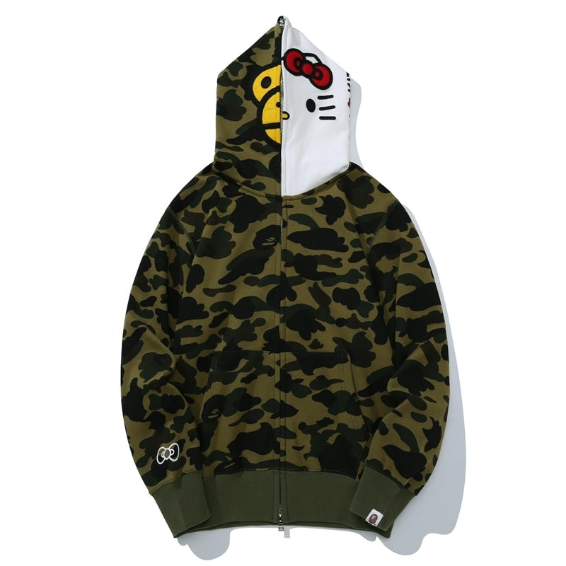 Hello Kitty Split Face 1st Camo Full Zip Hoodie