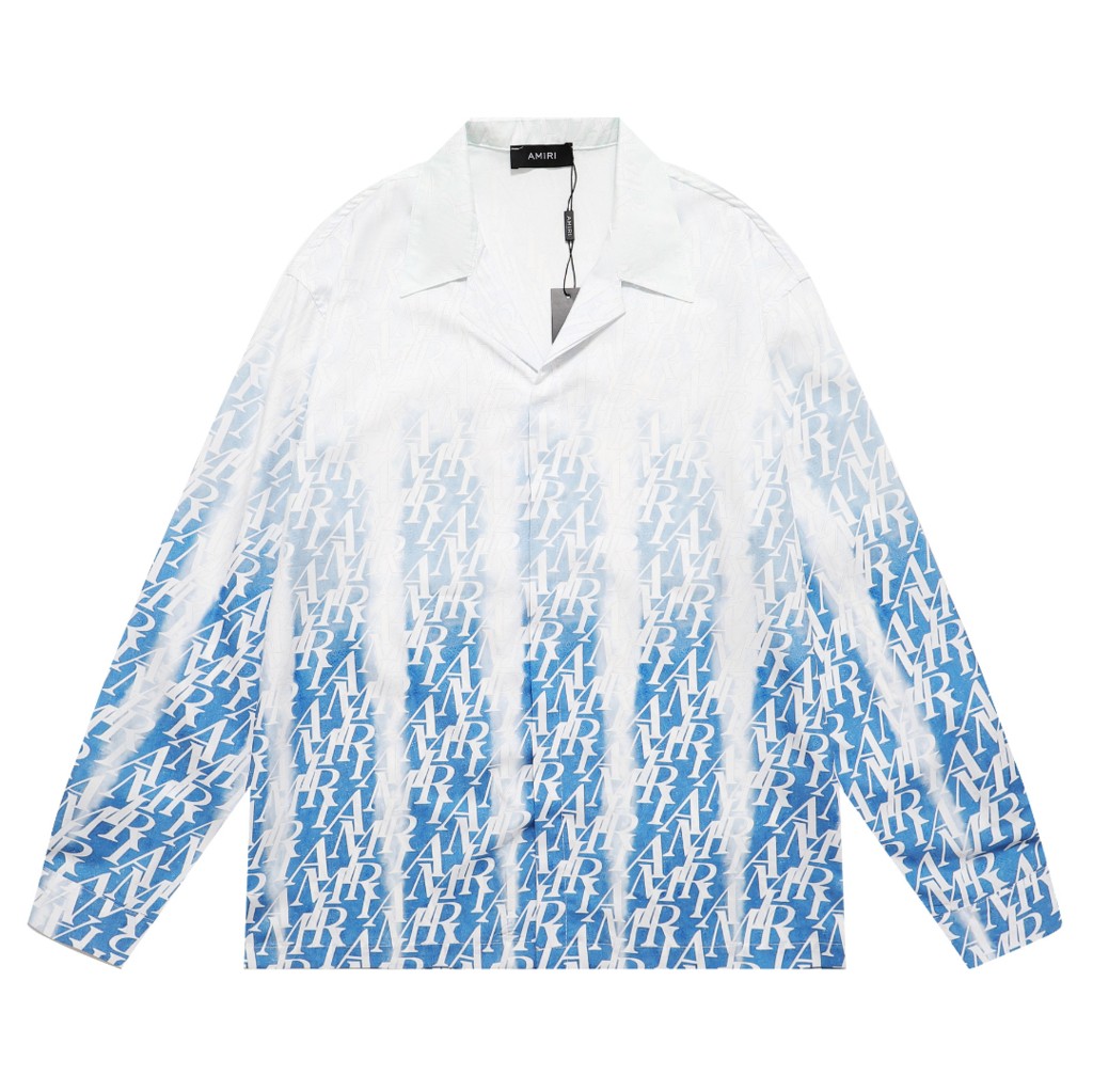 Logo Printed Gradient Silk Shirt