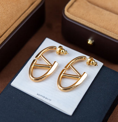 V-Logo Hoop Earrings