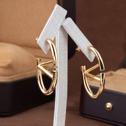 V-Logo Hoop Earrings