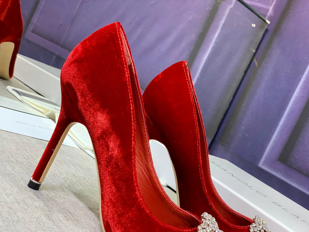 Dècolletè Red Velvet Pumps 95