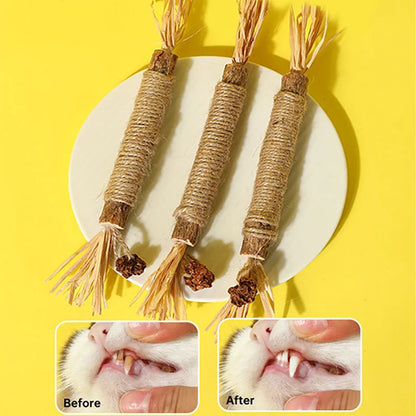 Cat Toys Silvervine Chew Stick Polygonum Kitty Raffia Grass