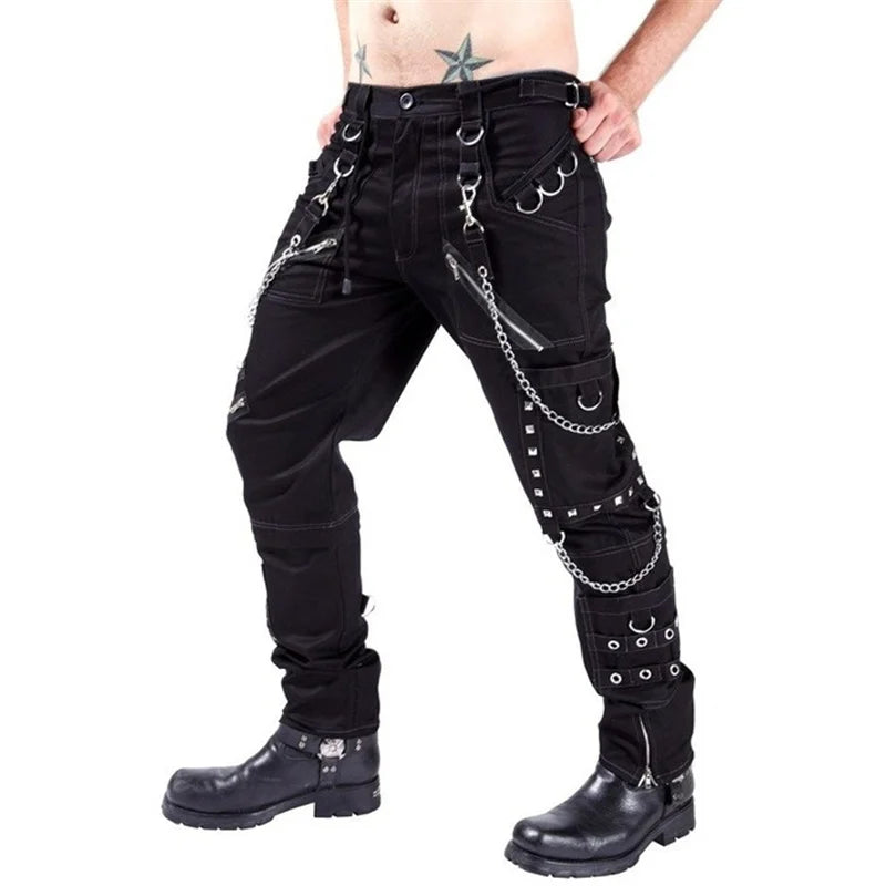 Punk Cargo Pants With Multi Zippers