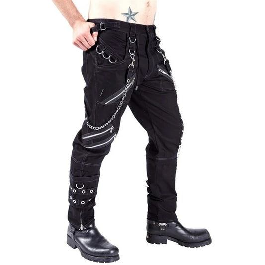 Punk Cargo Pants With Multi Zippers