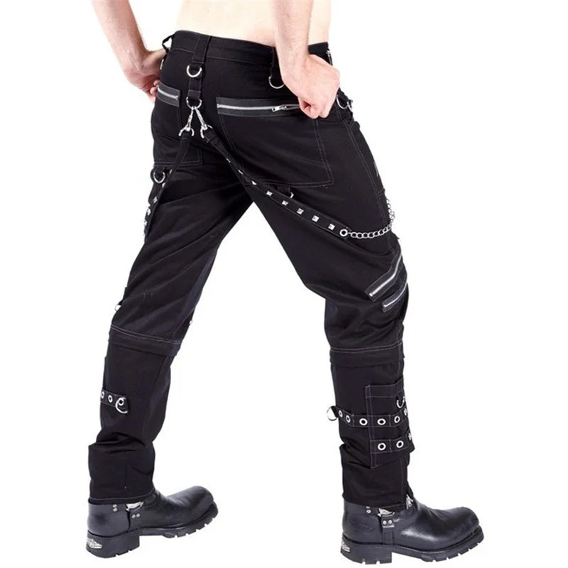 Punk Cargo Pants With Multi Zippers