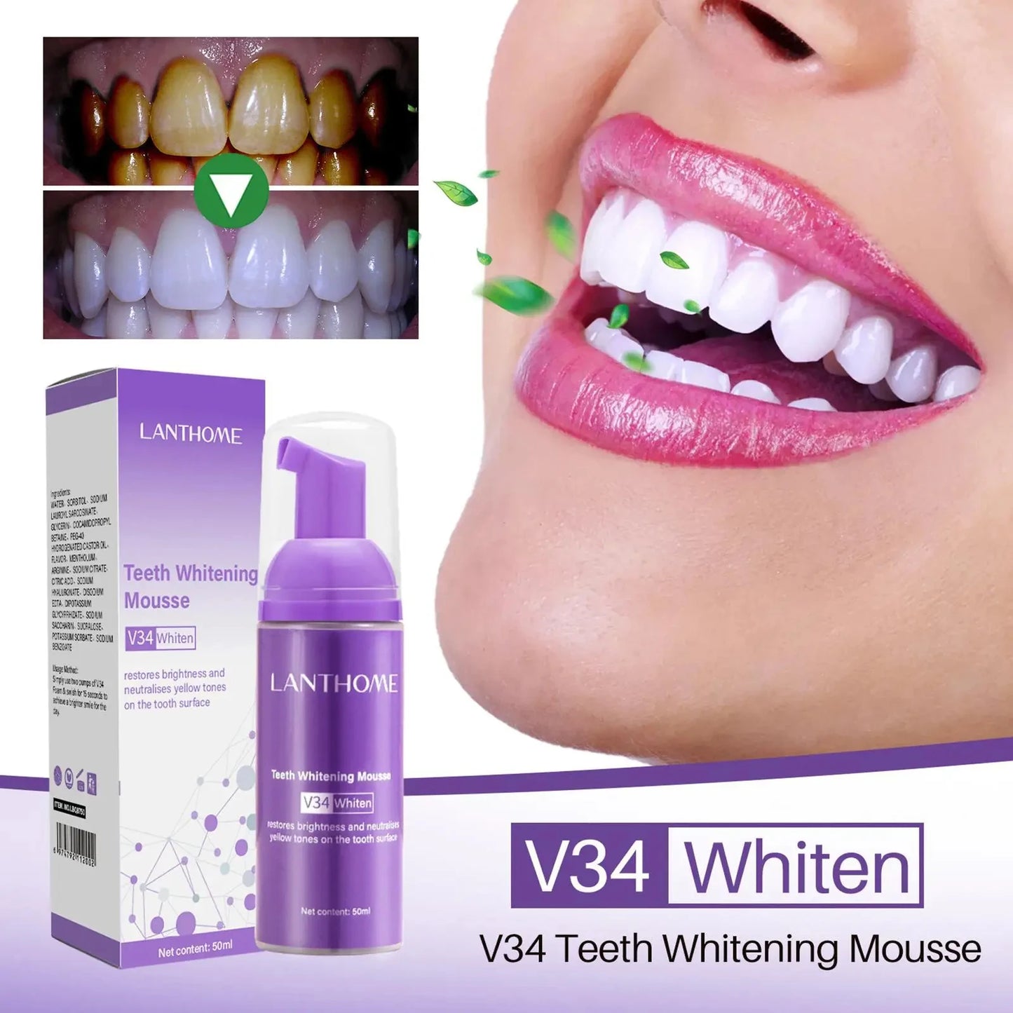 V34 Teeth Whitening Mousse