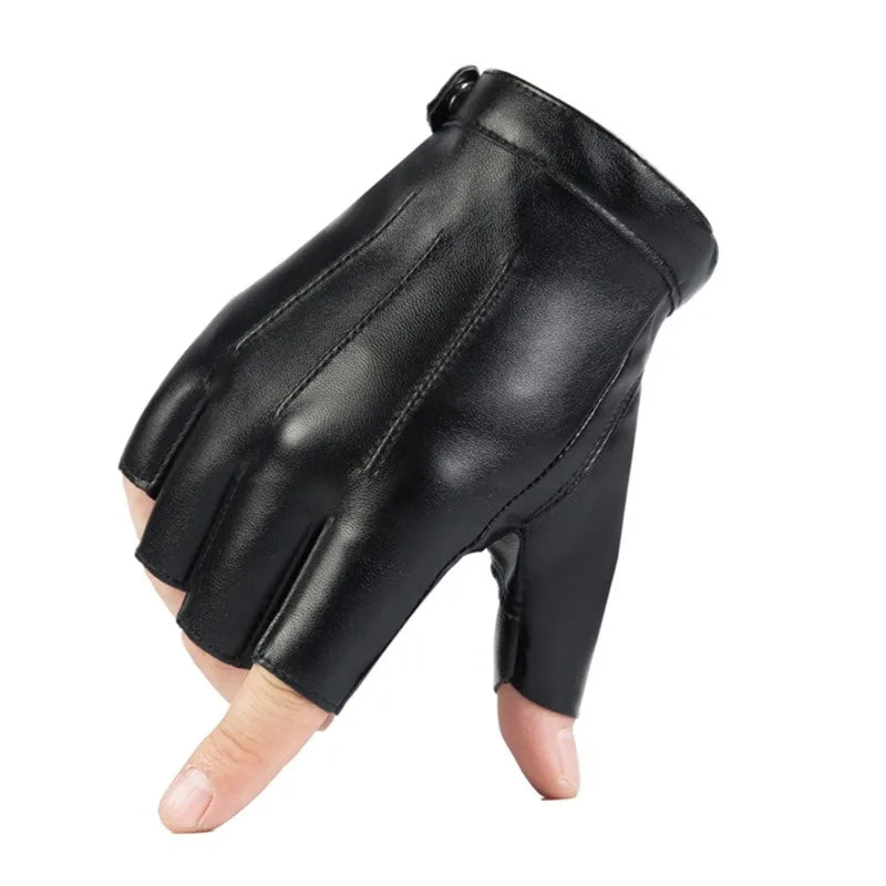 PU Leather Gloves Fingerless