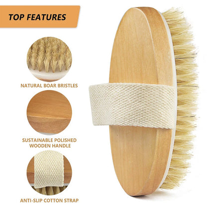 Exfoliating Wooden Body Massage Shower Brush