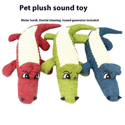 Pet Plush Sound Making Croc Toy