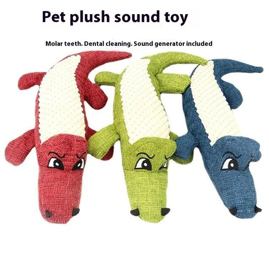 Pet Plush Sound Making Croc Toy