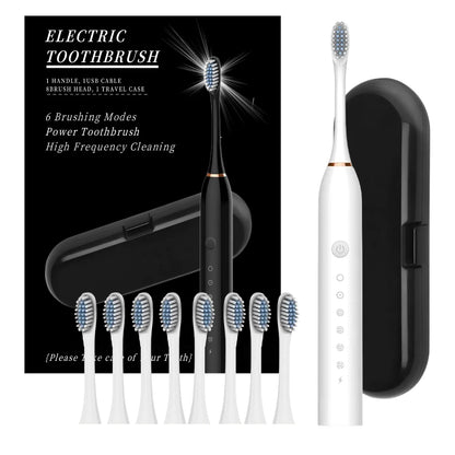 Rechargeable Electric Powered Toothbrush with Travel Case