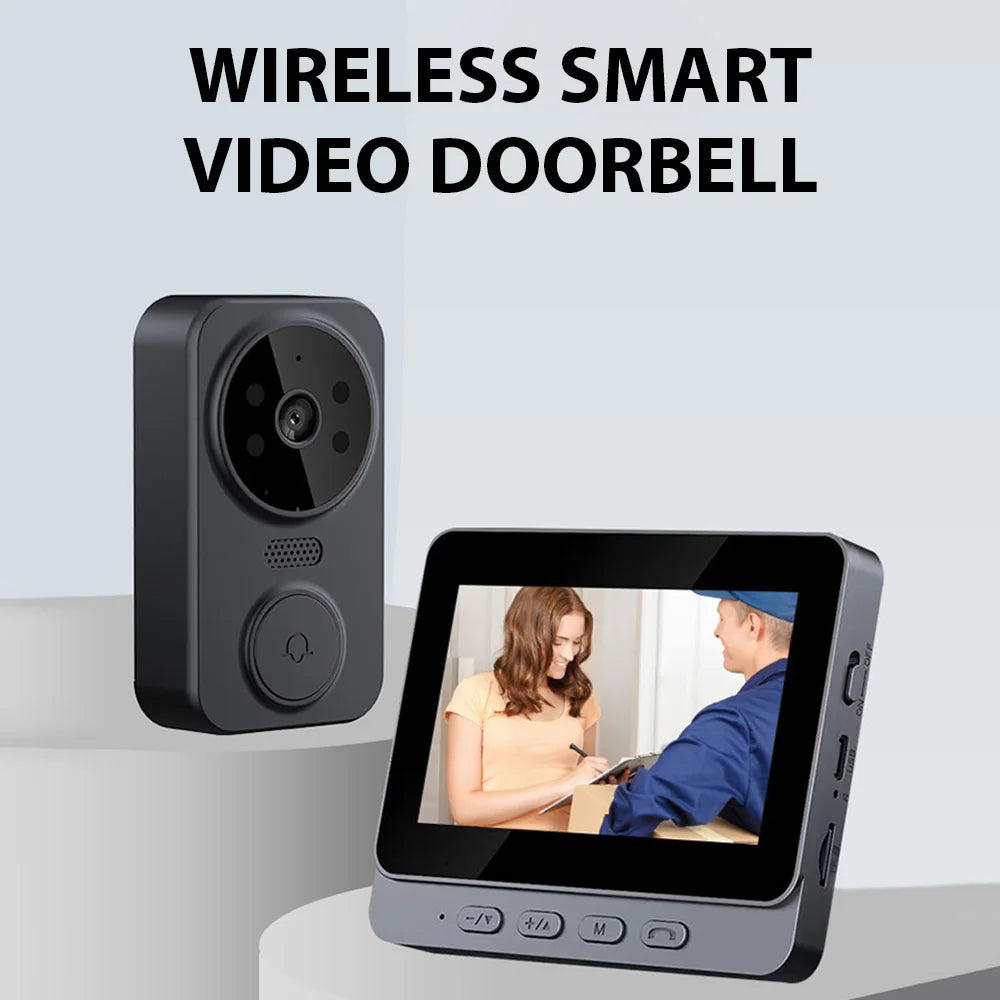 4.3'' IPS Screen 2.4G Wireless Visual Intercom Doorbell with Screen Smart High-definition Video Monitoring Two-Way Intercom