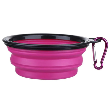 Folding Portable Silicone Dog Feeder Bowl